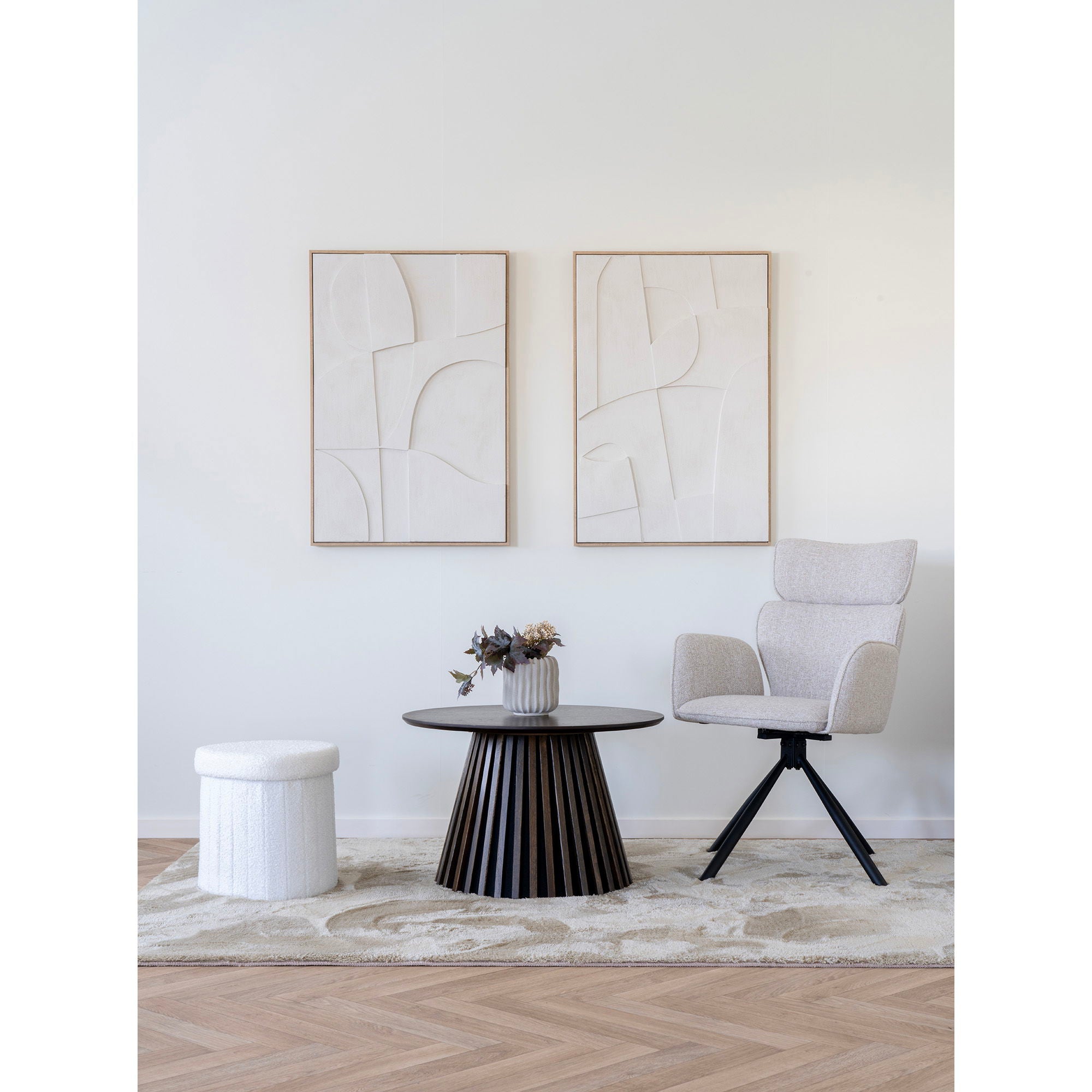 Madeline – Wanddeko mit Struktur, Leinwand, weiß, 60×90 cm